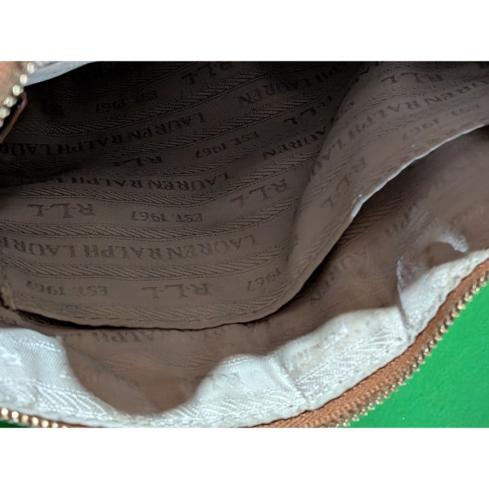 Lauren Ralph Lauren Brown Leather‎ Multi Crossbody Mini Handbag OS Shoulder Bag - Picture 8 of 10